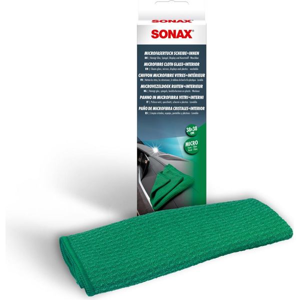 Sonax Panno In Microfibra Parabrezza+Interno 38 X 38 Cm, Lavabile Assorbente-image