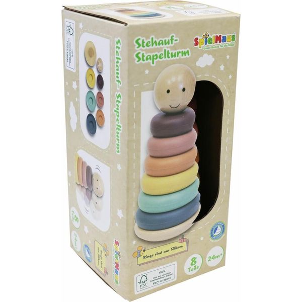 GroßHandel Gmbh - Ware Spielmaus Torre Di Impilamento In Legno, Silicone, 8 Pezzi-image