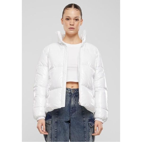 Urban Classics Donna Giacca Puffer Corta Riciclata Lucida Bianca - 5XL-image