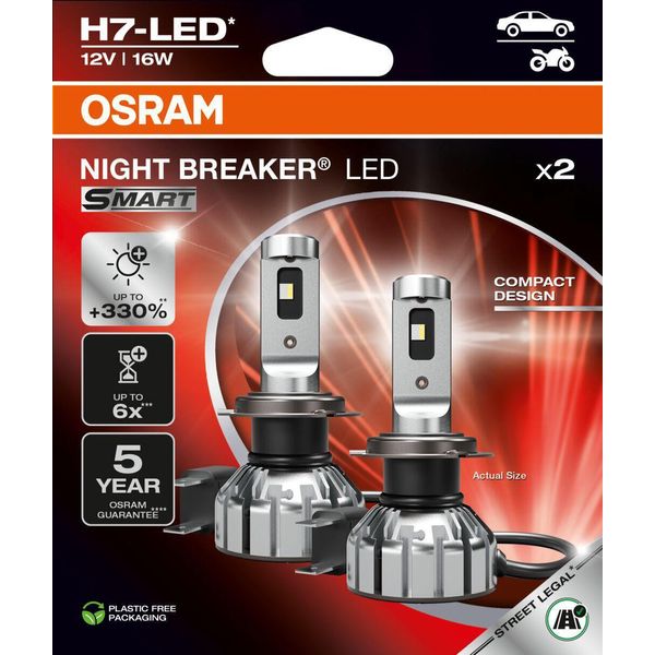 Osram Night Breaker H7 Led Smart Pro Lampada Per Auto Px26D Luce Diurna Bianco Officina Set Professionale 4062172408370-image