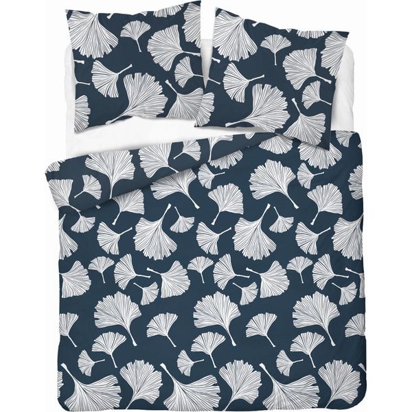 Detexpol Biancheria Da Letto In Cotone 160X200 Blu Scuro E Bianco Ginkgo 5106 A Cotone 32-image