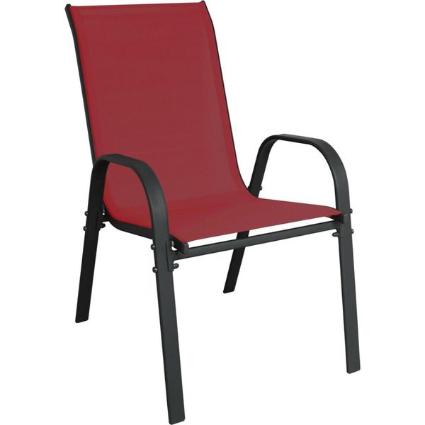 Linder Exclusiv Sedia Da Giardino Stapel MC330885 Rosso Scuro-image