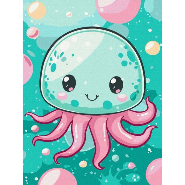 Pittura Con I Numeri Brushme 30X40 Cm Bambini Happy Medusa-image