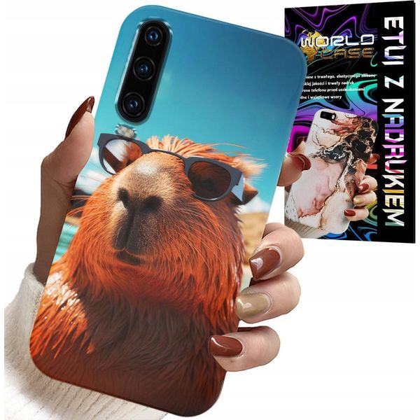 Custodia Per Huawei P30 - Dolce Capibara, Custodia Capibara + Vetro-image