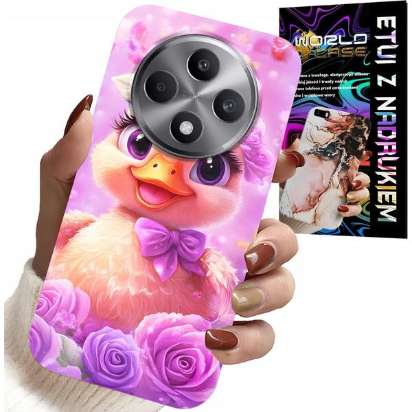 Custodia Per Oppo Reno12 F / 12Fs 5G - Dolce Anatroccolo, Anatra Su Sfondo Rosa-image