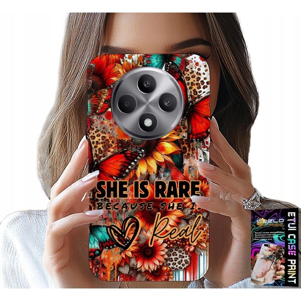 Custodia Per Oppo Reno12 F / 12Fs 5G - She Is Rare, Girasoli, Fiori, Farfalle-image