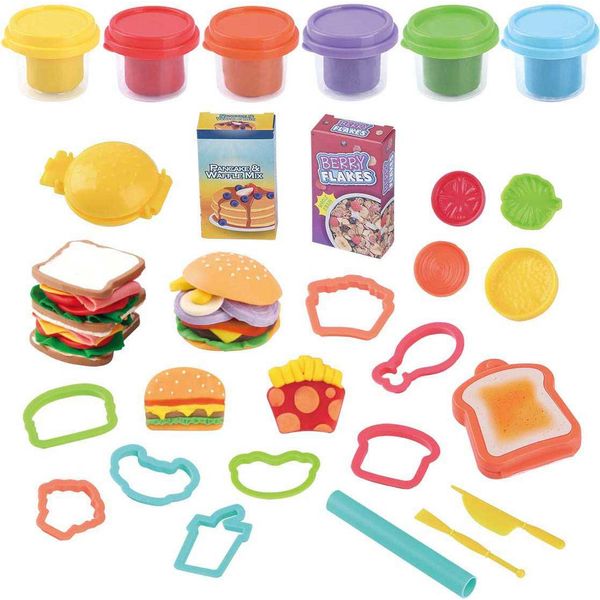Playgo Set Di Argilla Per Pranzo E Caramelle - 6 Vasi Di Argilla-image