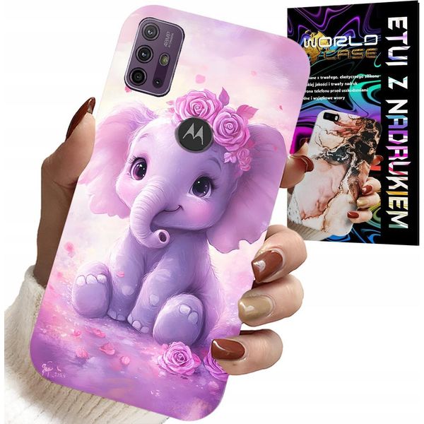 Custodia Per Motorola Moto G10 Power - Dolce Elefantino Su Sfondo Rosa Custodia + Pellicola Protettiva-image