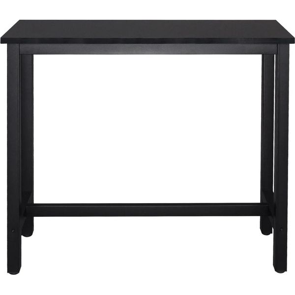 Tavolo Da Bar - Tavolo Alto Da Banco - Dimensioni 120X40X100 Cm - Struttura In Metallo - Piano In Mdf Da 2,5 Cm - Poggiapiedi - Fino A 100 Kg - Per 2 Persone - Nero-image