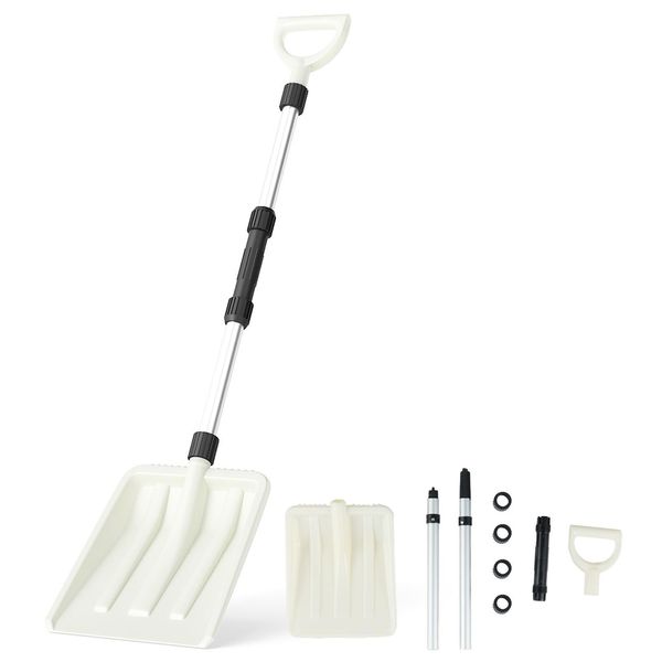 Costway Pala Da Neve, Pala Da Neve Lunga 116,5 Cm Con Impugnatura Ergonomica E Manico In Alluminio, Pala Da Neve Leggera Per Vialetto, Gioco Del Pupazzo Di Neve-image