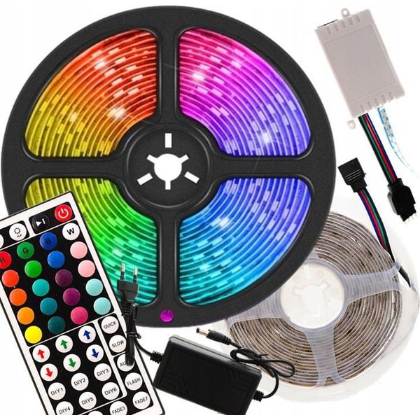 Striscia Led Impermeabile Smd 5050 Rgb Kit Telecomando 5M-image