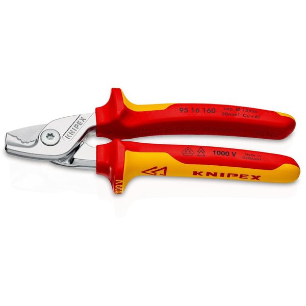 Knipex 95 16 160 Sb Cesoie Per Cavi Stepcut® Isolate Con Impugnature Multicomponente, Cromate Testate Vde 160 Mm-image