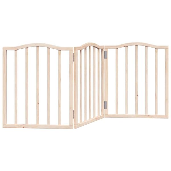 Vidaxl Cancelletto Per Cani Pieghevole A 3 Pezzi 150 Cm In Legno Di Pioppo-image