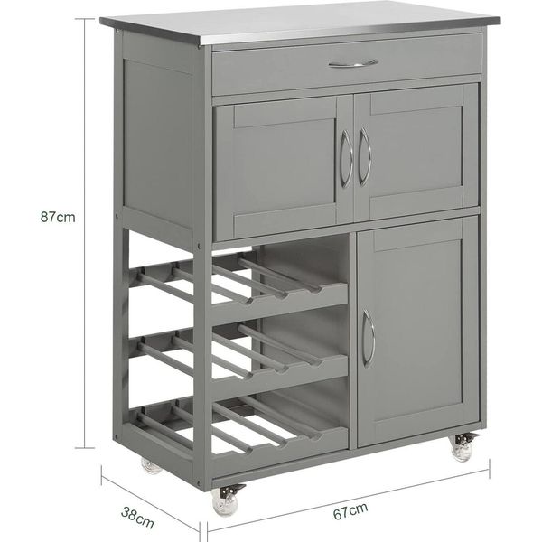 Sobuy Carrello Da Cucina Rotolante, Mobile Da Cucina Su Ruote L67Cmxh87Cmxp38Cm-image