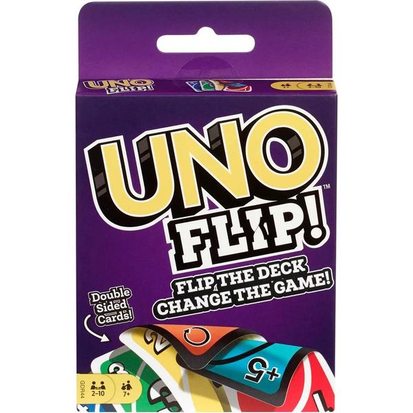 Uno Games Flip Cards, Gioco Di Carte Uno Per La Famiglia, Gioco Da Viaggio O Gioco, Gioco Di Carte Per Bambini E Famiglia, Per 2-10 Giocatori, Età 7+-image