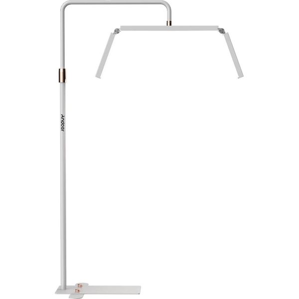 Lampada Da Terra, Luminosità Regolabile, Design Pieghevole, Bianco, Ue-image