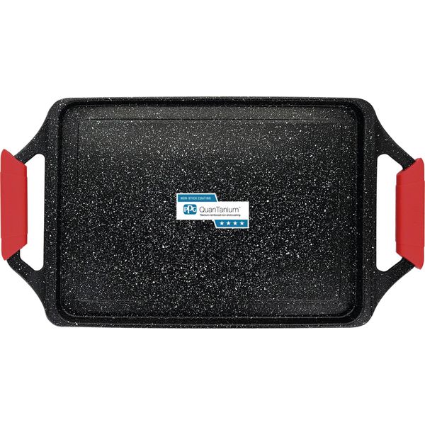 Briebe Black Titanium Piastra Grill Induzione Rivestimento Antiaderente Titanio Alluminio Fuso 43X25Cm -Free Nero-image