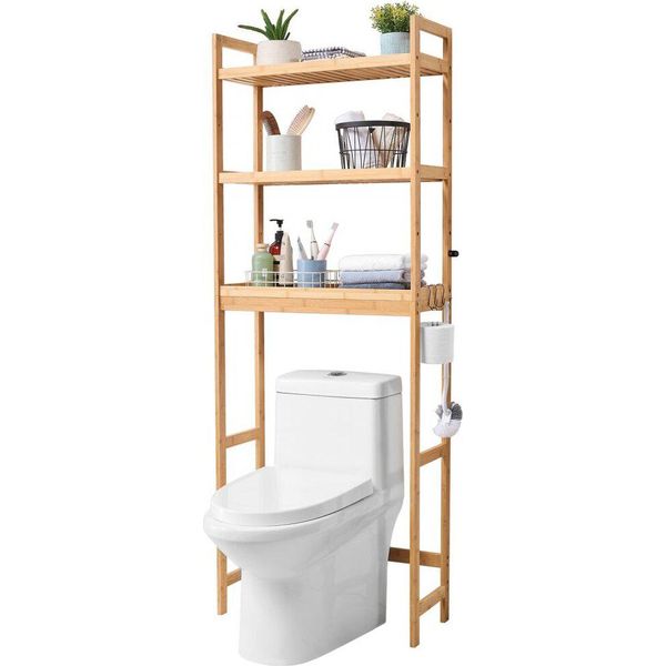 Mensola Da Bagno A 3 Livelli - Mensola Salvaspazio Per Il Bagno - Organizzazione Del Bagno - Mensola Da Parete Per Il Bagno - Elegante E Funzionale-image