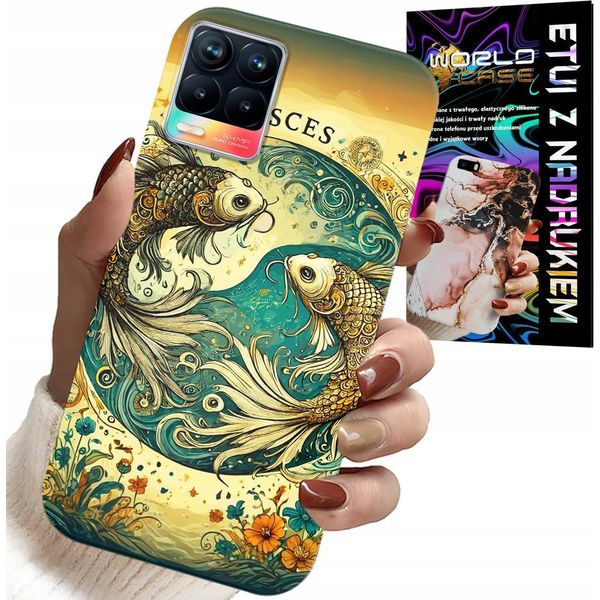 Custodia Per Realme 8 / 8 Pro - Segno Zodiacale, Pesci Astronomia + Pellicola Protettiva-image