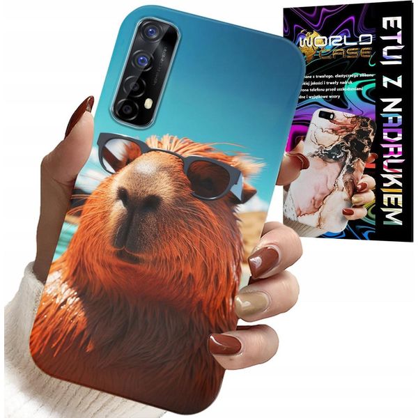 Custodia Per Realme 7 - Dolce Capibara, Custodia Capibara + Pellicola Protettiva-image