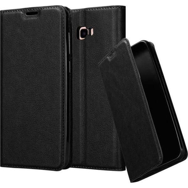 Cadorabo Custodia Per Samsung Galaxy J4 Plus Cover Protettiva In Nero Custodia Per Telefono Cellulare Cover Chiusura Magnetica-image
