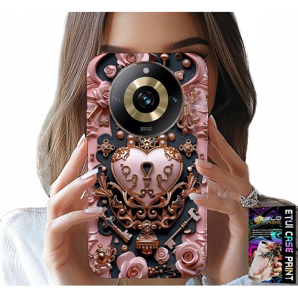 Custodia Per Realme 11 Pro - Modelli Femminili E Alla Moda, Lucchetto Cuore Rosa-image