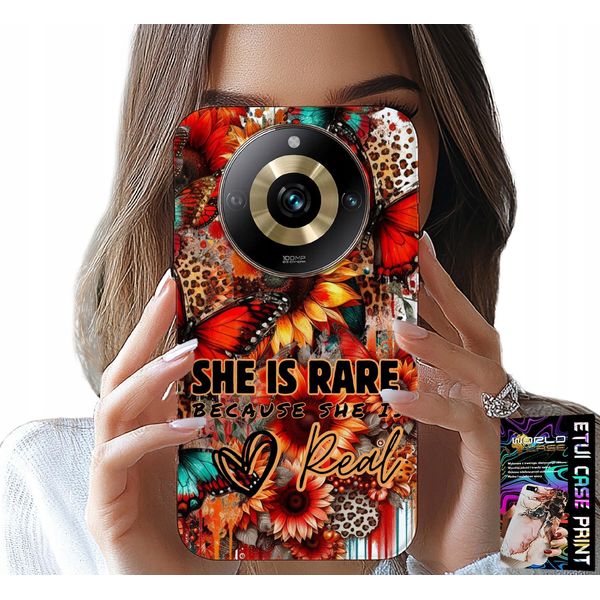 Custodia Per Realme 11 Pro - She Is Rare, Girasoli, Fiori, Farfalle-image
