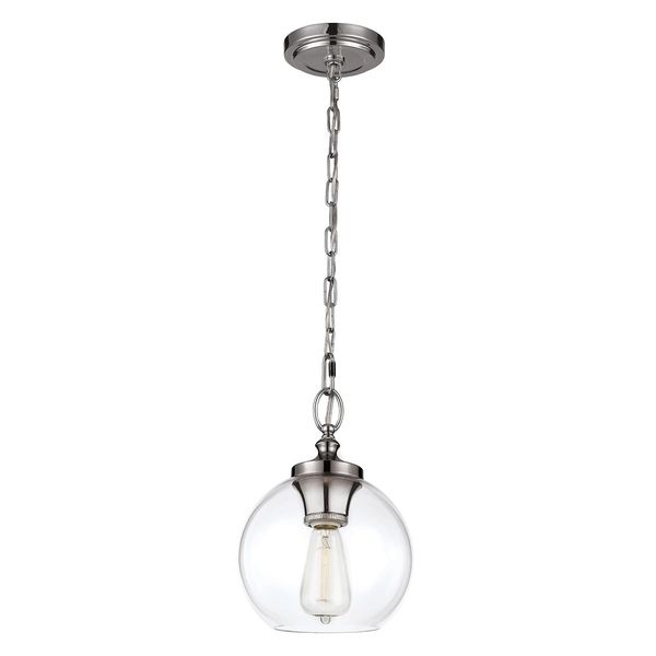 Sfera In Vetro Tabby E Lampada A Sospensione In Nichel Lucido 1Xe27 60W Feiss-image