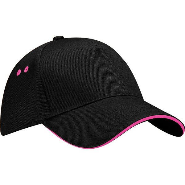 Berretto Da Baseball Beechfield Unisex Ultimate (2 Pezzi/Confezione) RW6700 (Taglia Unica) (Nero/Fucsia)-image