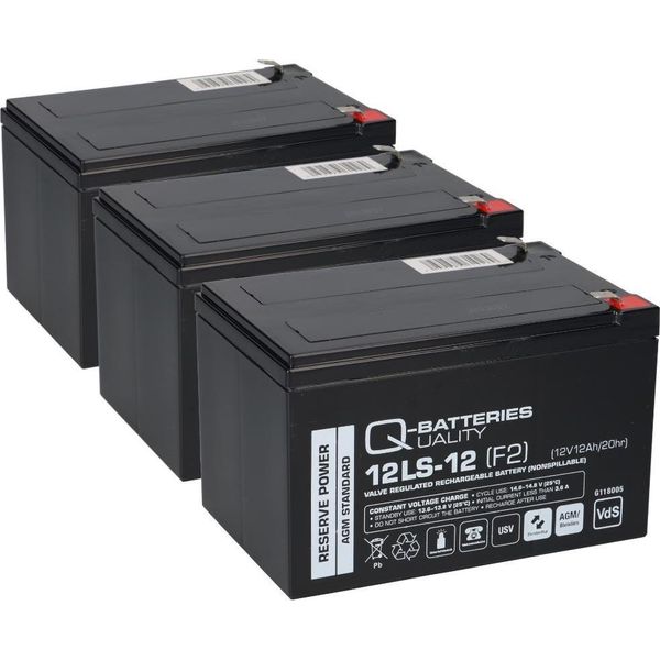 Batteria Compatibile Per Scooter Elettrico, Quad Elettrico, Bicicletta Elettrica 36V 3X 12V 12Ah Agm Qb-image
