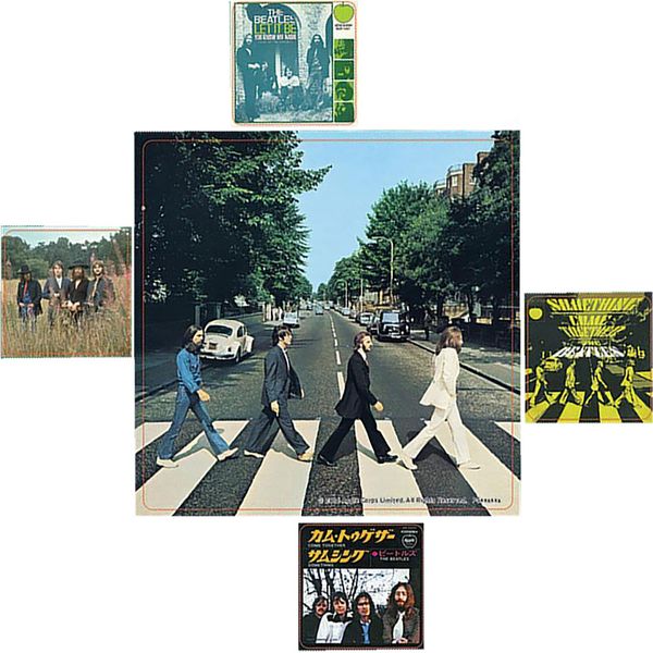 The Beatles - Abbey Road - Set Di 5 Adesivi - Vinile TA930 (Formato Unico) (A Colori)-image