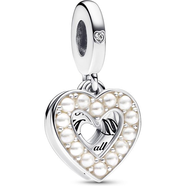 Pandora Madreperla Ciondolo Doppio Cuore Bianco 792649C01 Ciondolo-image
