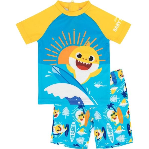 Baby Shark - Costume Da Bagno A Due Pezzi "Surf's Up!"" Per Bambino NS7147 (104) (Blu/Giallo)"-image