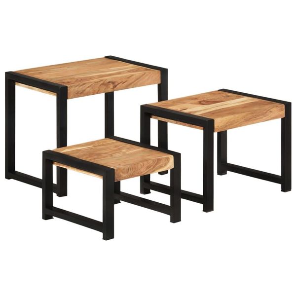 Syfax™ Tavolini A Incastro 3 Pz In Legno Massello Di Pino-image