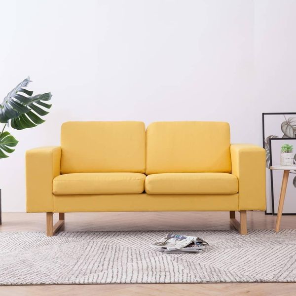 Maison Exclusive - Divano A 2 Posti In Tessuto Giallo-image