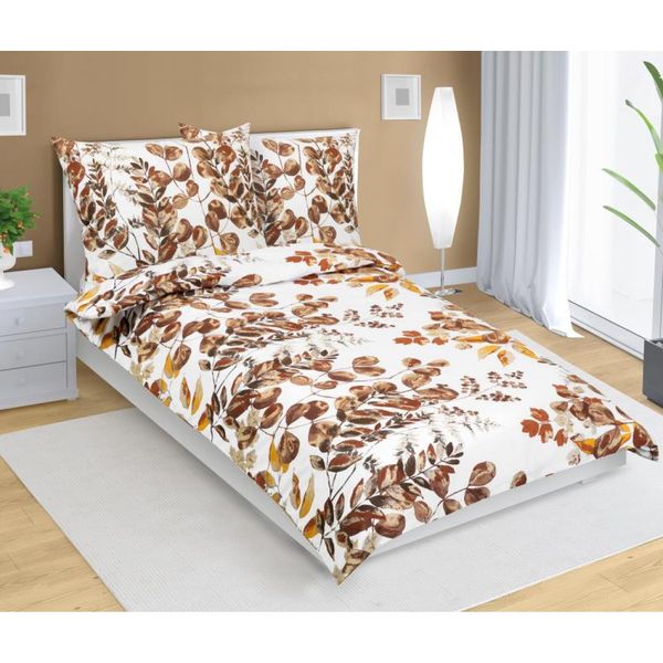 Biancheria Da Letto In Cotone - Marrone, Beige - 140X220, 70X90-image