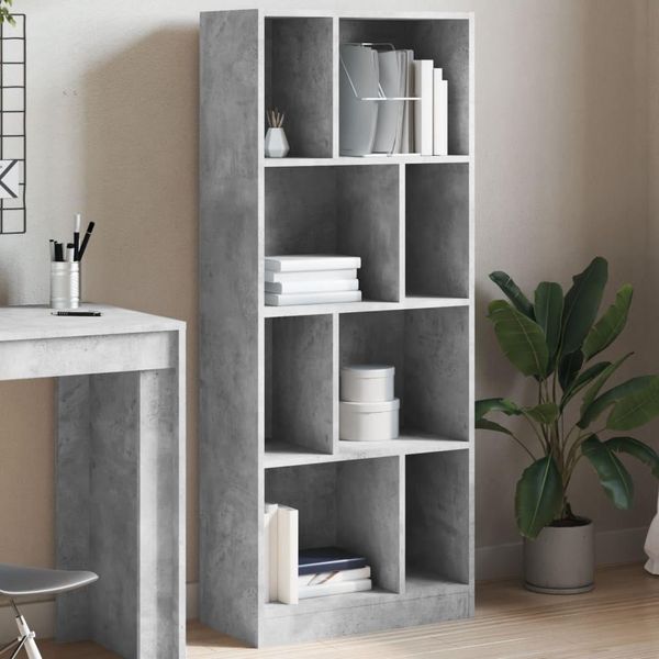 Maison Exclusive - Libreria Grigio Cemento 57X28,5X141 Cm Materiale Ligneo-image