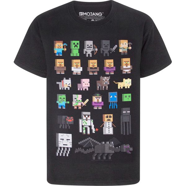 Minecraft - Maglietta Per Bambini A Maniche Corte NS8545 (152-158) (Nero)-image