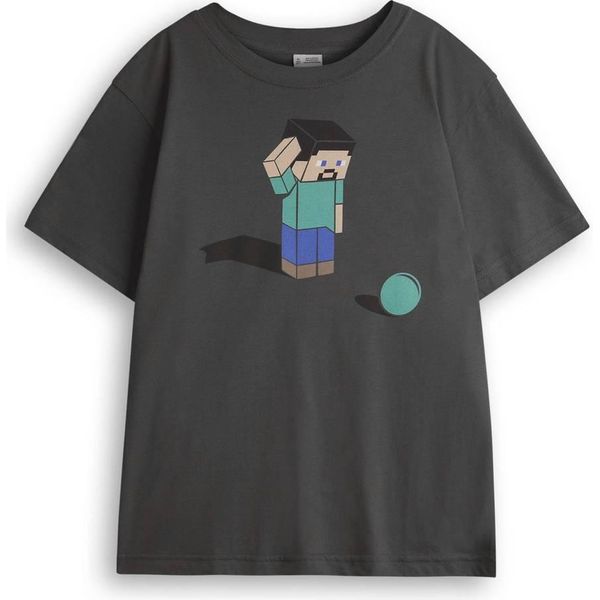 Minecraft - T-Shirt Per Ragazzi A Maniche Corte NS8160 (116) (Nero)-image