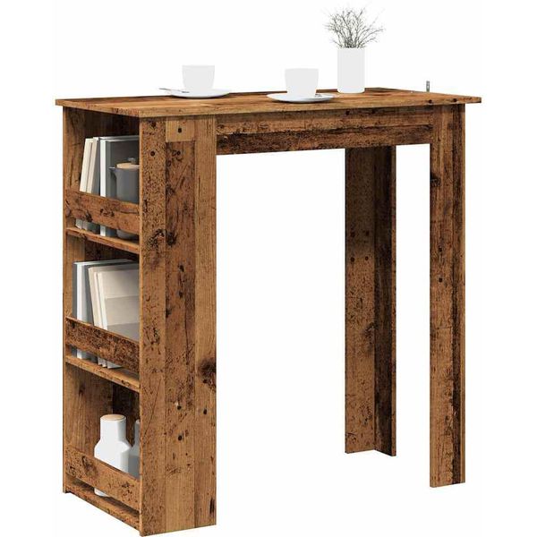 Maison Exclusive - Tavolino Da Bar Con Ripiano Effetto Legno Antico 102X50X103,5 Cm-image