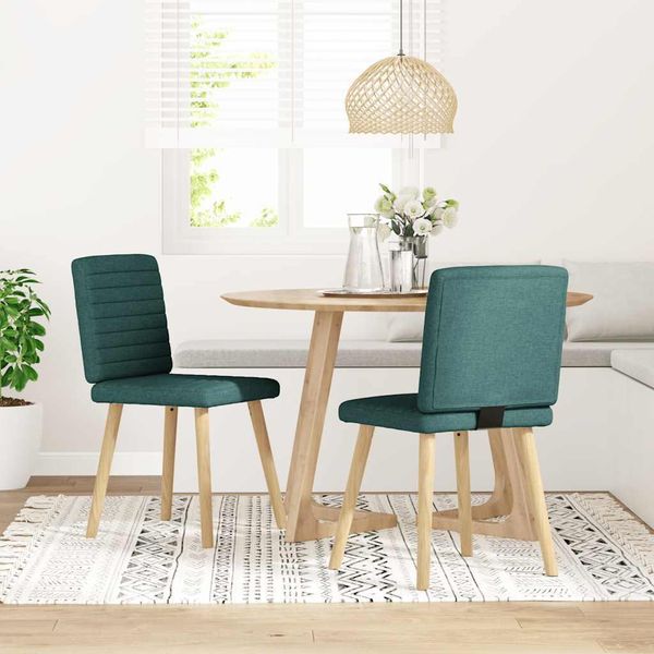 "2025 ""Sedie Da Pranzo Cloris 2 Pz. Tessuto Verde Scuro, Sedie Da Pranzo CHY77839"-image