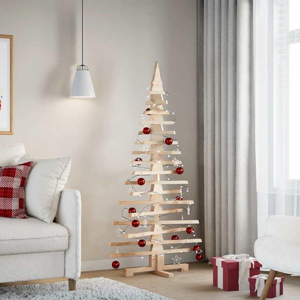 Mobili Albero Di Natale In Legno Da Decorare 150 Cm In Legno Di Pino Massiccio - Ghirlande Di Natale 4103971-image