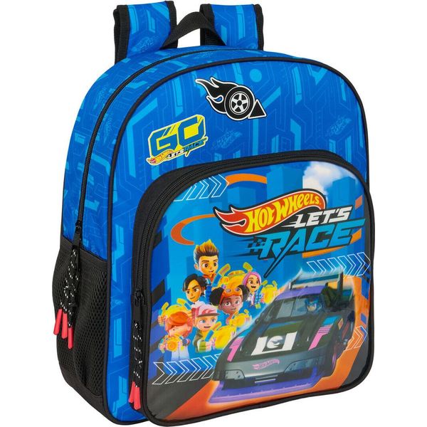 Zaino Scuola Hot Wheels Let's Race Blue Black 32 X 38 X 12 Cm-image