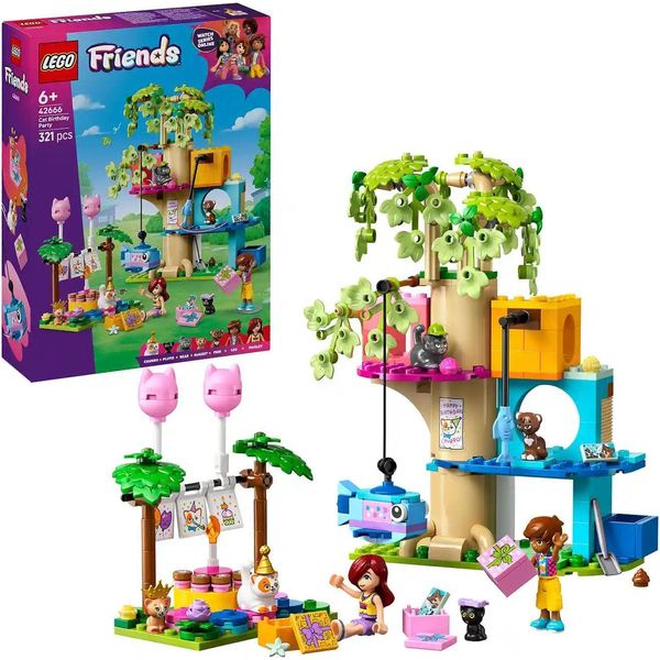 Lego® Friends 42666 Festa Di Compleanno Del Gatto E Casa Sull'albero-image