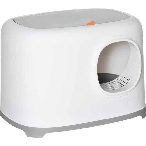 Fortuna Lai Lettiera Con Coperchio Lettiera Con Coperchio Paletta Fondo Grigliato Lettiera Xxl Per Gatti Fino A 5 Kg 55 X 40 X 39 Cm Bianco-image