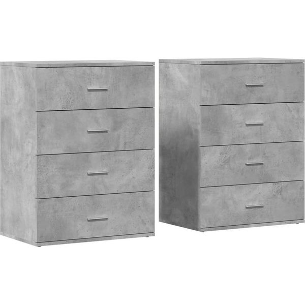 Syfax™ Credenze 2 Pz Grigio Cemento 60X39X80 Cm In Legno Multistrato-image