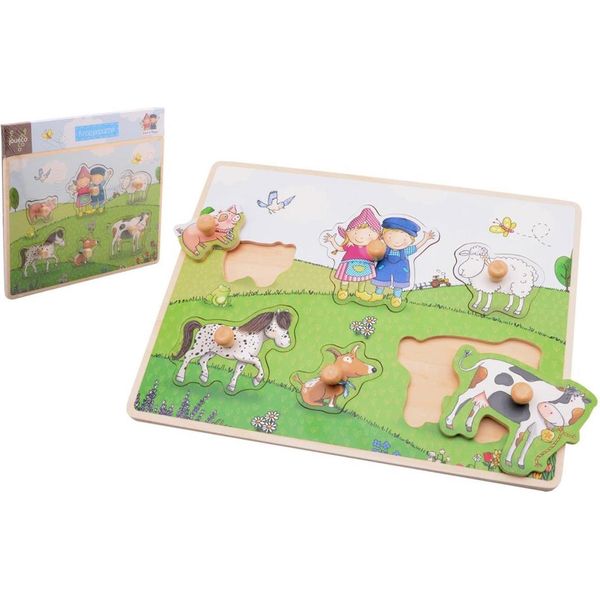 Johntoy Fien E Teun Puzzle In Legno Giocattolo Educativo Abilità Motorie-image