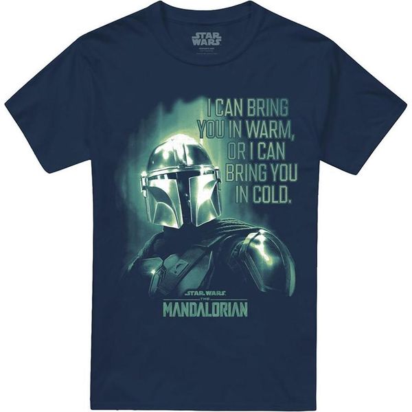 Star Wars: The Mandalorian - Maglietta "Bring You In Cold Quote"" Per Uomo/Donna Unisex TV30015 (S) (Blu Navy)"-image