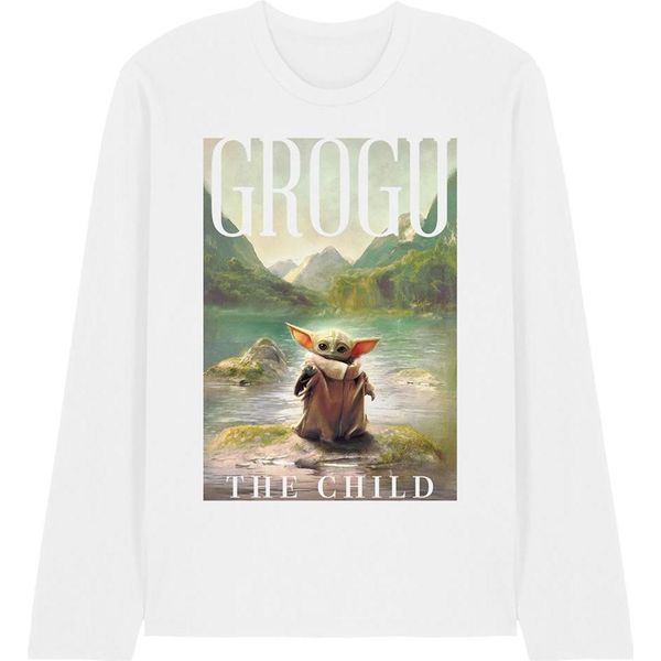 Star Wars: The Book Of Boba Fett - Maglietta "The Child"" Per Uomo/Donna Unisex, Maniche Lunghe TV30161 (Xxl) (Bianco)"-image