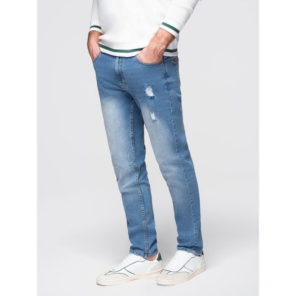 Jeans Da Uomo Regular Fit Con Effetti Consumati - Azzurro V1 OM-PADP-0254 Xl-image